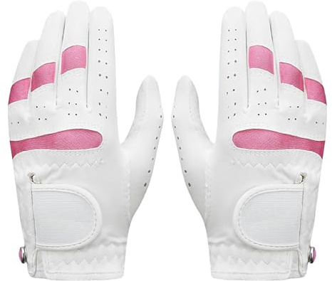 TINAYAUE 1 par de guantes de golf para niños y niñas de 5 a 9 años, guantes de golf de microfibra transpirable, mano izquierda y derecha, antideslizantes, guantes de golf, guantes de verano para