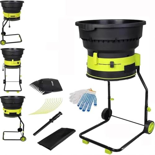 Trituratore da Giardino ad Alta Potenza da 2500 W,Trituratore Elettrico for Foglie,Trinciafoglie da 8000 Giri/min con Ruote e Borsa di Stoccaggio, for la Pulizia del Giardin,50MPowerCord