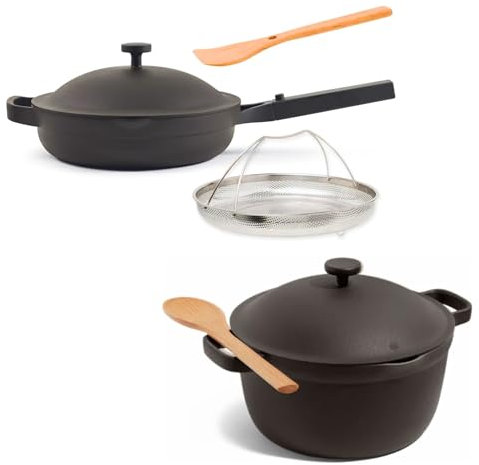 Our Place Cookware Duo - 7-Piece Set Including The Always Pan, Perfect Pot and Spatulas | Multifunctional, Toxin-Free Nonstick | Heat Safe up to 450°F | Oven, Stove, Induction Compatible | Char