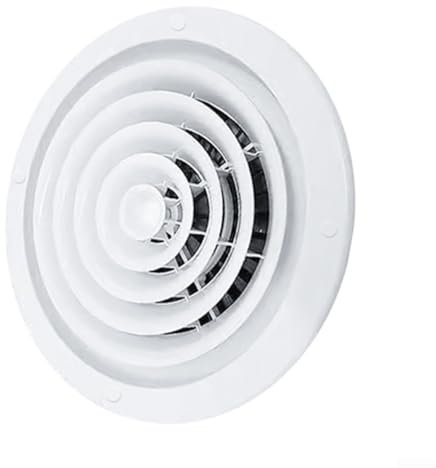 ZAMETTER Difusor circular redondo ABS Salida de aire acondicionado central Rejilla de ventilación redonda ajustable Rejilla de ventilación circular Cubierta de ventilación (405)