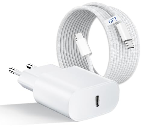 Cargador de Carga rápida para Phone 16/16 Pro/16Pro Max/16 Plus/15/15 Pro/15 Pro Max/15 Plus/para Pad Pro/Air, 30 W USB C, Adaptador de Corriente con Cable de 6FT