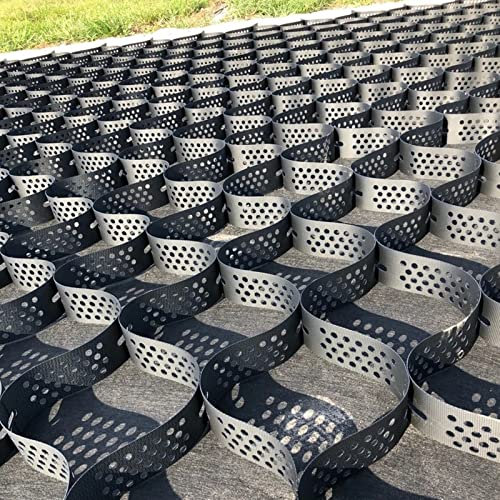 Kiesgitter Kiesmatten Kieswaben Geogitter-Bodenstabilisator, 5 Cm Kiesauffahrtsgitter Zur Kontrolle Und Unterstützung Von Hangschmutz, Erdschlamm, Durchlässiger Pflasterstein(5x10 m/16.5x33 ft)