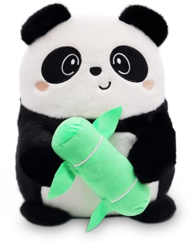 HOXSNII Panda Plüsch Kissen, 40CM Kuscheltier Plüschtier Puppe Plüschkissen Spielzeug Kissen Plüsch Tierspielzeug Stofftier Spielzeug Bequeme Sofakissen Plush Toy Kopfkissen Geschenk für Kinder