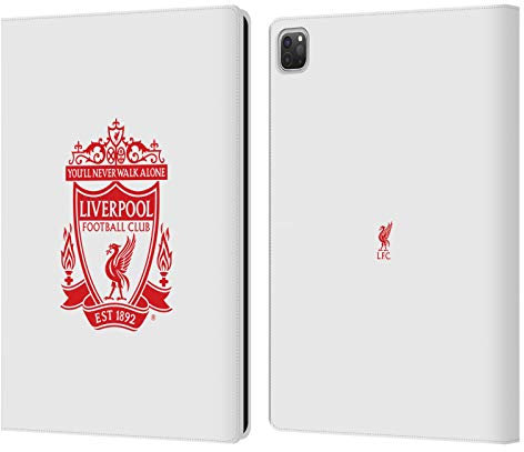 Head Case Designs Licenza Ufficiale Liverpool Football Club Bianco 2 Crest 1 Custodia Portafoglio in Pelle Compatibile con Apple iPad PRO 12.9 2020/2021/2022