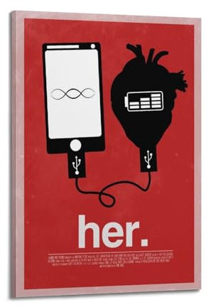 ZKMBMU Poster, Motiv: Her Movie Retro, dekoratives Gemälde, Leinwand, Wandposter und Kunstdruck, modernes Familienschlafzimmer, Dekoration, Poster, 30 x 45 cm