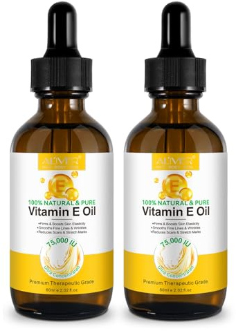 P-Beauty 2x Vitamin E Öl 60ml - Gesichtsöl & Hautöl gegen Narben, Falten & Dehnungsstreifen - natürliches Pflegeöl für trockene Haut, Anti Aging, Hautstraffung - für alle Hauttypen - Damen & Herren