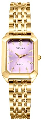 OIDEA Damen Armbanduhr Quadratisch Gold: Vintage Elegant Rosa Grün Schwarz Zifferblatt mit Stundenskala Quarz Retro Damenuhr Gechenk für Frauen Mutter Freundin