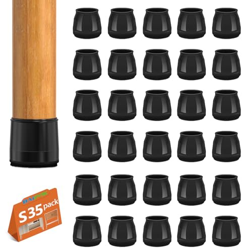 35Pcs Chair Floor Leg Protectors, BAIPOK Silicon Chair Leg Caps for Hardwood Floors, Furniture Feet Protectors Pads With Stronger Felt Pads