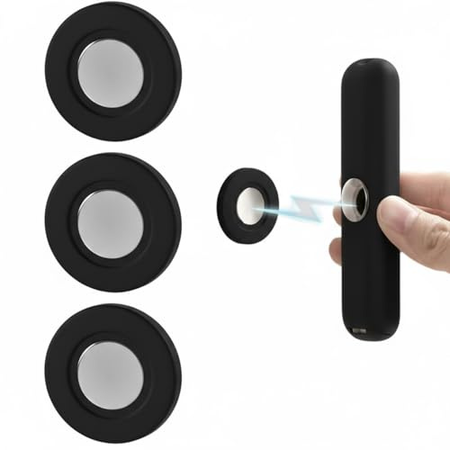 Jurqqer Magnetic Remote Control Holder Wall Mount [Upgraded Super-Strong] Multi-purpose Magnetic Organizer Storage Stand for TV & Appliance Remote, Self-Adhesive No Drilling Mount, 3 Pack, Black