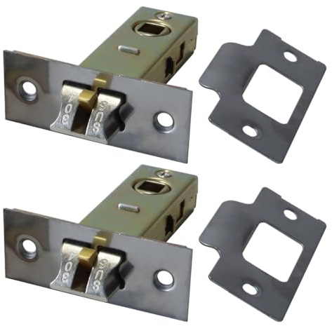 Gutol 2PCS 50mm Forked Tubular Mortice Latch, Latch Sprung with Door Stopper for Internal Doors, Forked Tongue Lock