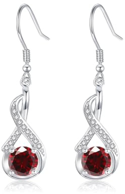 Loutade Ohrringe Silber 925, Leicht 925 Sterling Silber Infinity Ohrringe Hängend mit AAAAA Cubic Zirkonia, Hypoallergen Haken Ohrhänger Silber, Funkelnden Ohrhänger Geschenk für Frauen Damen