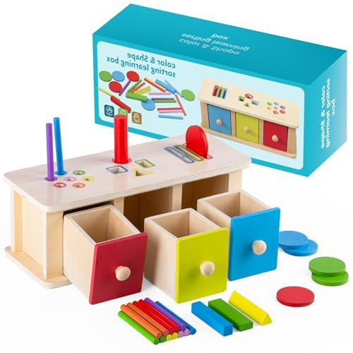 DkevEu Montessori Spielzeug ab 1 Jahr Mädchen Jungen, Holzspielzeug ab 1 Jahr, Motorik Spielzeug & Steckspiel für Kinder, Sensorik Spielzeug 2 Jahre Geschenk zu Ostern, Kindertag & Geburtstag
