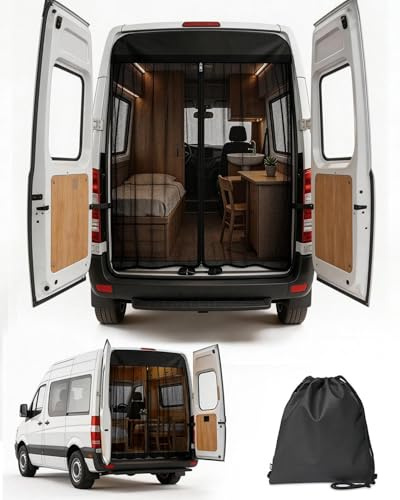 Red de protección solar universal para portón trasero | Con cremallera y imanes para el sol | Compatible con Mercedes Sprinter, VW Crafter, Ford Transit, FIAT Ducato, Opel Movano, Peugeot Boxer