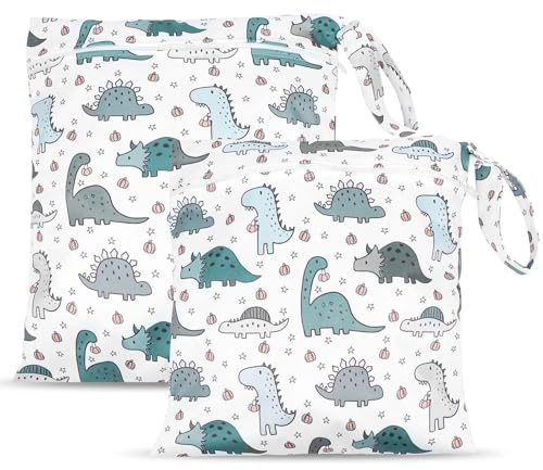 Aomig Bolsa Impermeable, 2pcs Bolsa de Pañales Impermeable, Bolsa Impermeable Piscina, Húmedas Impermeables Reutilizable para Nadar Fitness Acampar Viajar Playa