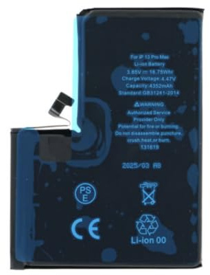 Audiosystem Batteria NO ERRORE PERCENTUALE/SENZA MESSAGGIO Per Apple iPhone 13 Pro Max A2484 A2641 A2643 A2644 A2645 Con Capacita' Originale 4352MaH Diagnostica Diagnosticabile