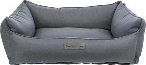 TRIXIE Hundebett Farello 100 × 70 cm in grau - weiches Hundekissen mit Polyestervlies-Füllung - Hundekorb für mittelgroße Hunde - rutschfest und waschbar - 37645