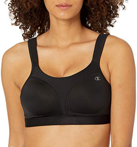 Champion Damen Spot Comfort Full Support Bra Sport-BH, Undurchsichtige, schwarz, 75C