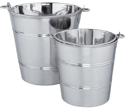 GSW Stahlwaren GmbH Eimer, Edelstahl, 22 x 20,5 cm, 6 l, Silber, 30 x 22 x 20,5 cm