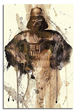 Paul Sinus Art Darth_Vader_90x60cm Wandbild Aquarell Unikat Kunst Bild wie Gemälde Kunstdruck