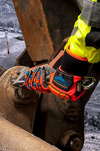Portwest A726 Impact B205 Waterproof Dotted Palm Glove Thermal | Orange/Blue, X Large, EN ISO 21420 Dexterity 5, EN 388 Cut Level B, CE Certified, EN 511, UKCA, Construction
