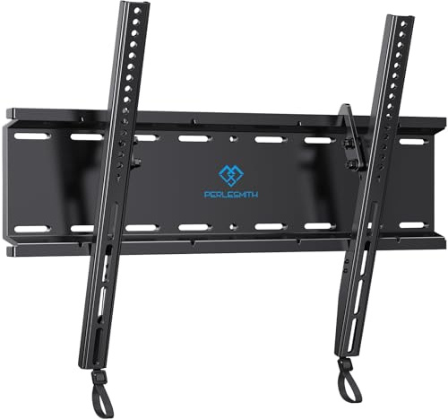 PERLESMITH Tilting TV Wall Mount Bracket Low Profile for Most 23-60 inch LED LCD OLED, Plasma Flat Screen TVs with VESA 400x400mm Weight up to 115lbs, Fits 16 Wood Stud