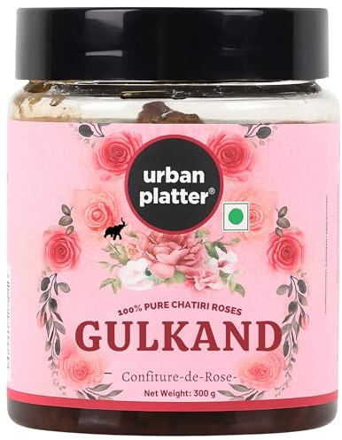 Urban Platter Gulkand naturel (confiture de pétales de rose), 300 g [100 % naturel | Séché au soleil | Liquide de refroidissement naturel | Roses Chaitri.]