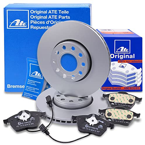 ATE Bremsenset Vorderachse inkl. Bremsscheiben vorne Ø 288 mm belüftet und Bremsbeläge vorne Kompatibel mit SKODA SUPERB 1 (3U4), VW PASSAT B5