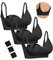 HOFISH Still-BH zum Stillen, nahtloser Schwangerschafts-BH mit V-Ausschnitt für Damen, ohne Bügel, Schwangerschafts-/Schlaf-Bralette, Schwarz, 3 Stück, Medium