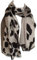 GlamLondon Damen Schal mit Leopardenmuster, mehrfarbige Bordüre, BM63-Grau, 42