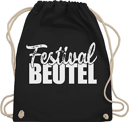Shirtracer Turnbeutel Rucksack - Zubehör - Festival Beutel - Unisize - Schwarz - sportbeutel für konzerte festival-bag konzert stoffrucksack festival+zubehör festivaltasche festivals beutelrucksäcke