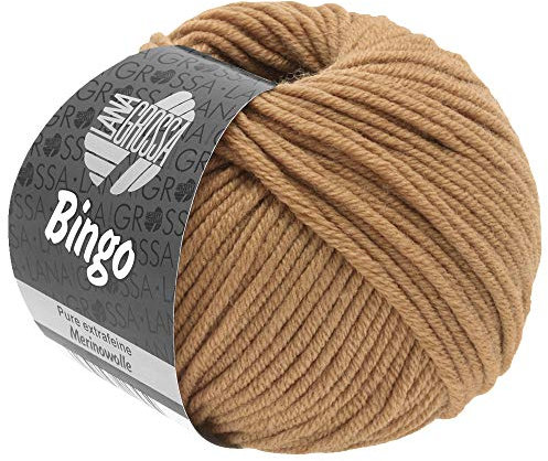LANA GROSSA Bingo | Extrafeine Merinowolle waschmaschinenfest und filzfrei | Handstrickgarn aus 100% Schurwolle (Merino extrafein) | 50g Wolle zum Stricken & Häkeln | 80m Garn FB 724