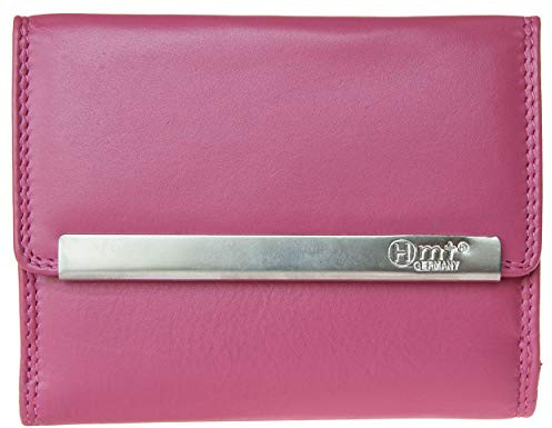 Damen Rosa Kompakt Geldbörse aus echtem Leder