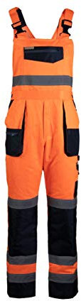 Brixton Flash Reflektierende Latzhose Arbeitshose Sicherheitshose Schutzhose (50, orange)