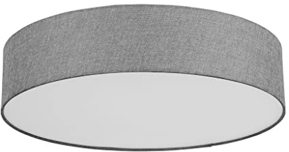 EGLO connect LED lampada da soffitto Romao-C, 1 fiamma, acciaio, tessuto | e plastica bianco/grigio, telecomando, cambio temperatura colore (caldo, neutro, freddo), RGB, dimmerabile, Ø 57 cm