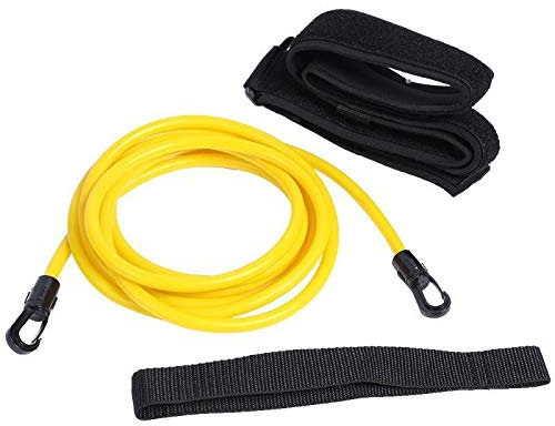 YFCTLM Swim Belt Adjustable Swim Training Resistance Belt Adult Kids Swimming Bungee Exerciser Leash Mesh Pocket Safety Swimming Pool Accessories