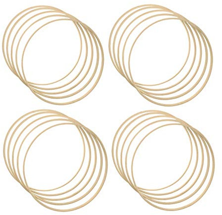 JZK 20 x große Bambus-Reifen, 25 cm, Holzreifen für Makramee-Handwerk, Holz-Traumfänger-Reifen, Blumenkranz-Ring, Wandbehang Handwerk Holzring