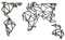 Pet-Jos Weltkarte Wanddeko Holz Schmetterling Wanddekoration Weltkarte Deko Wall Art Geometrische Ornamente Minimalistische Wandkunst Hängende Dekoration World Map Decoration Wall Decoration