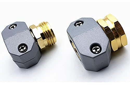 ANCLLO 2 raccordi di riparazione per tubo da giardino, connettori per tubo dell'acqua adatti per tubo da giardino da 5/8 e 3/4, zinco e alluminio maschio tubo di riparazione del tubo connettore