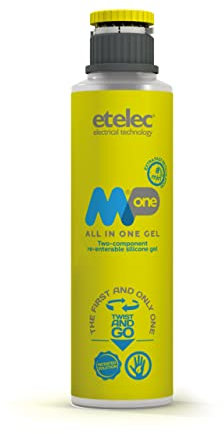 MPONE 0,600 Litri, Gel Siliconico Bicomponente 600 ML Monoflacone, Riempitivo Isolante Elettrico, Cassette Derivazione - ETELEC MP106