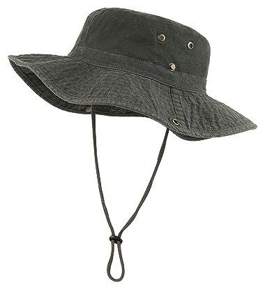 Zylioo Sombrero de sol XL/XXL/3XL para hombre para cabeza grande, protección UV, sombrero de montaña de ala ancha, sombrero de safari boonie para pesca al aire libre pesca golf, Verde militar., XL