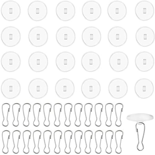 Catelves Deckenhaken Selbstklebend, 25 Stück 3 cm Deckenhaken Ohne Bohren und 25 Stück Fahnenmast, Klebehaken Decke, Selbstklebend Transparent, für Küche Bad Decke zum Aufhängen