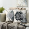 Kissenhülle Schwarz Grau Moderne Geometrie Dahlie Blume Dekorative 2er Set Kissenbezug 45x45 Sofakissen Gartenkissen Kissen Leinen Für Sofa Schlafzimmer Wohnzimmer Auto Bauernhaus Dekoration