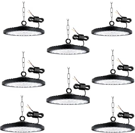 toobettp 8PCS Faretto LED UFO Industriale 300W, 30000LM 6000K Bianco Freddo | Risparmio Energetico, Antiabbagliante,Corpo Dissipazione Rapida,IP65 Lampada Da Officina, Fari LED per Fabbriche Parcheggio