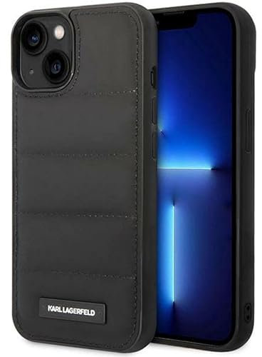 Karl Lagerfeld KLHCP14SPSQAK hülle für iPhone 14 6,1 hardcase schwarz/Black Puffy Elongated Logo