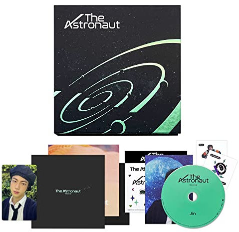 JIN of BTS - [The Astronaut] (VERSION 02) Out Cover + Photobook + CD + Lyric Card + Postcard + Graphic Sticker + Seal Sticker + Photocard + Poster + 2 Extra Photocards