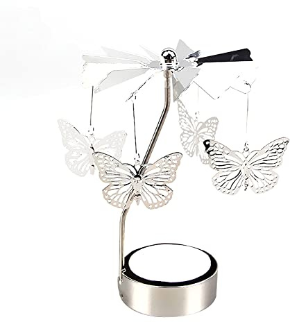 BakerMiche Rotierender Kerzenhalter Karussell-Teelichter Kerzenhalter mit Metallaroma Heimdekoration Geschenk für Hochzeit Valentinstag Braut Frau Geburtstag