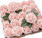 Haobase Rose artificiali, 25 rose finte in schiuma dall'aspetto reale, per bouquet fai da te, matrimoni, centrotavola, decorazioni per la casa (rosa champagne)