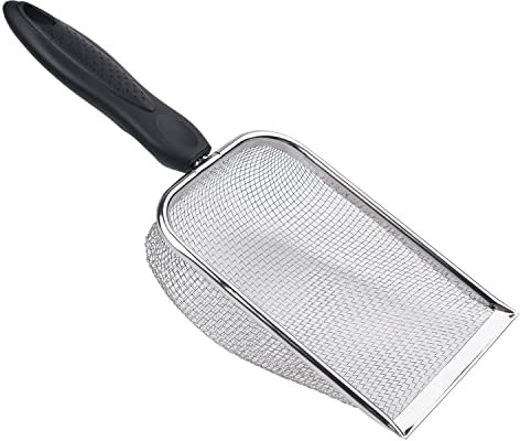 JNAWA Reptile Sand Filtering Mesh Fine Holes Cat Litter Scoop Stainless Steel Shovels Pet Litter Cleaning Tool for Cat Dog Rabbit Lizard