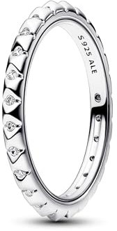 PANDORA ME Pyramiden Ring aus Sterling Silber mit Cubic Zirkoniastein verziert, Größe: 54, 192800C01-54