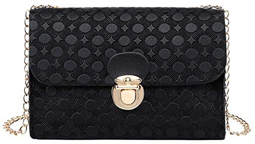 Nidddiv Damen Schwarz Günstig Tasche Handtasche Deckel Rucksack Brief Schultern Mobile Modetasche Botschafter kleine Tasche Damen Schwarz Günstig (Black, One Size)